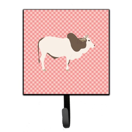 Carolines Treasures Malvi Cow Pink Check Leash or Key Holder BB7830SH4